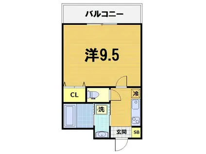 シャルレ14番館(1K/3階)の間取り写真