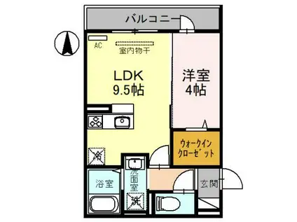 メゾン ド エスポワール北長尾(1LDK/3階)の間取り写真