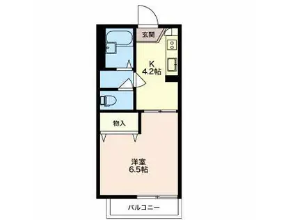 フレグランスエス(1DK/2階)の間取り写真