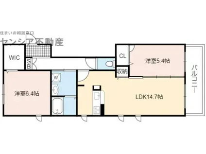 シャーメゾン今津南(2LDK/1階)の間取り写真