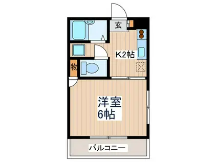 第一村石ビル(1K/2階)の間取り写真