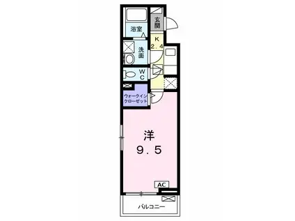 ソレイユ 2(1K/1階)の間取り写真