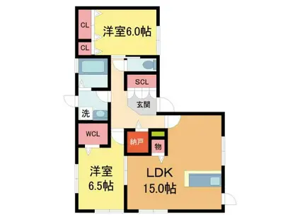 上甲東園ヘーベルメゾン(2LDK/1階)の間取り写真