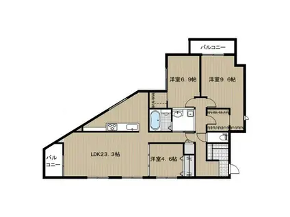 クロス六本松サウス(3SLDK/3階)の間取り写真