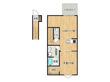 GROOM泗水(1LDK/2階)の間取り写真