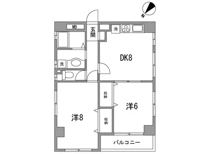 K.B-MORISHITA(2DK/6階)の間取り写真