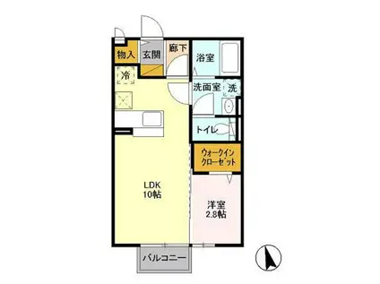 サニープレイス(1LDK/1階)の間取り写真