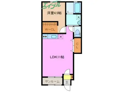 コンフォール大谷(1LDK/1階)の間取り写真