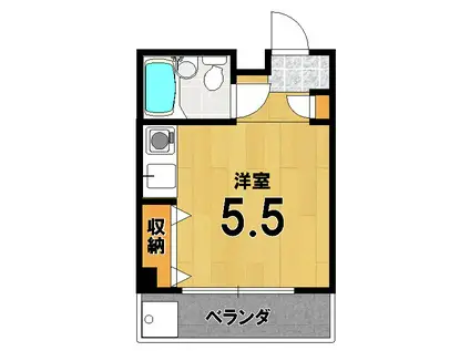 鈴木ロジングス(1K/4階)の間取り写真