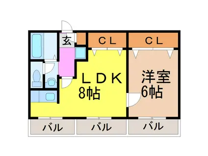 カーサ・ノア高峯町(1LDK/3階)の間取り写真