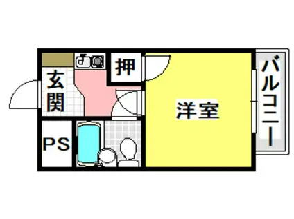 VISTA泉町(1K/2階)の間取り写真