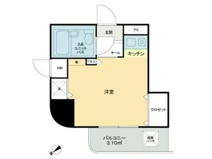 シティハイツ新大塚(ワンルーム/5階)の間取り写真