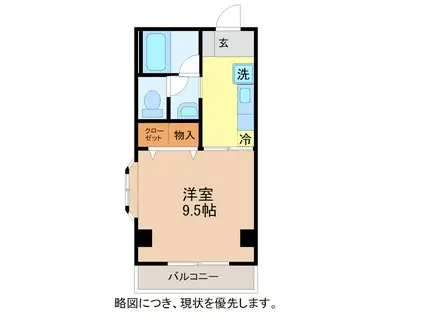 コーポダイエー(1K/3階)の間取り写真