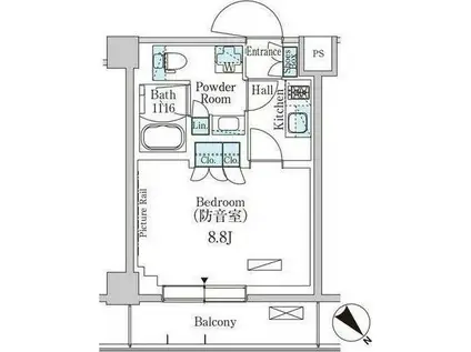 パークアクシス板橋MUSE(1K/3階)の間取り写真