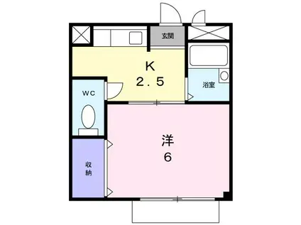 タウニー21(1K/1階)の間取り写真