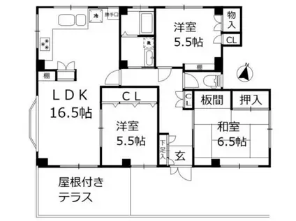 サンヴァーリー山王(3LDK/1階)の間取り写真