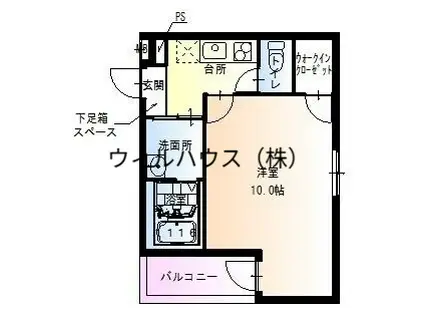 フジパレス湊1番館(1K/3階)の間取り写真