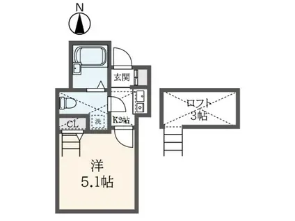 メゾンエスポワール(1K/1階)の間取り写真