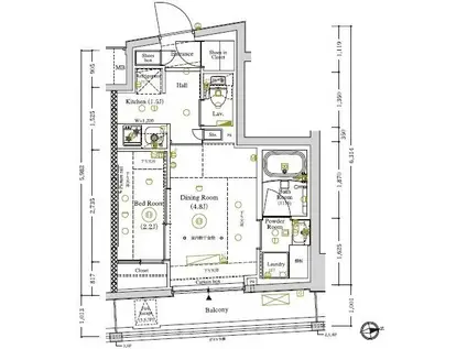 ARK MARK八幡山(1DK/3階)の間取り写真