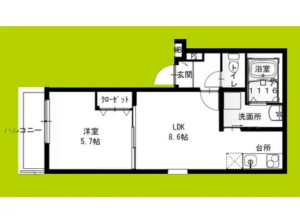 フジパレス西湊II番館(1LDK/3階)の間取り写真