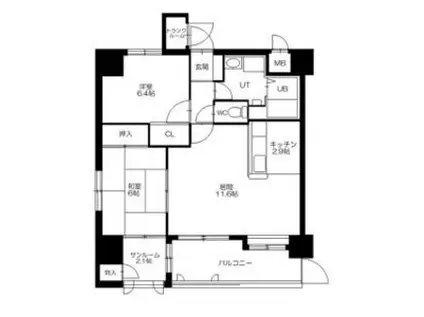 パークサイトハウス(2LDK/1階)の間取り写真