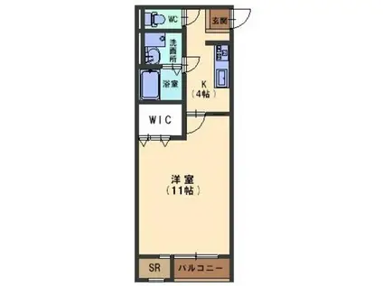 ボラール鞍月(1K/2階)の間取り写真