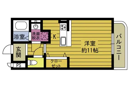 フローラ羽屋(ワンルーム/2階)の間取り写真