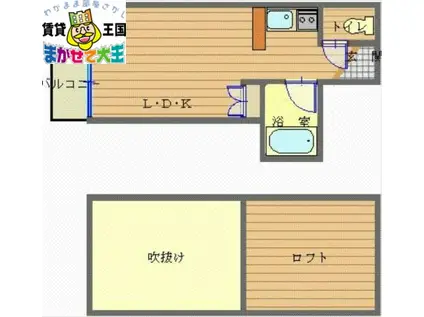 プルミエル銭座(ワンルーム/1階)の間取り写真