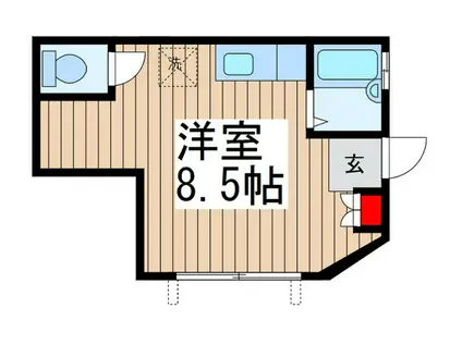 第十二アサヒハイツ(ワンルーム/1階)の間取り写真