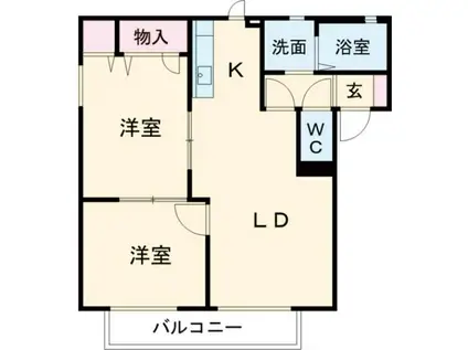 アーバン21 C(2LDK/1階)の間取り写真