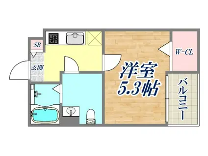 ナチュナル(1K/3階)の間取り写真