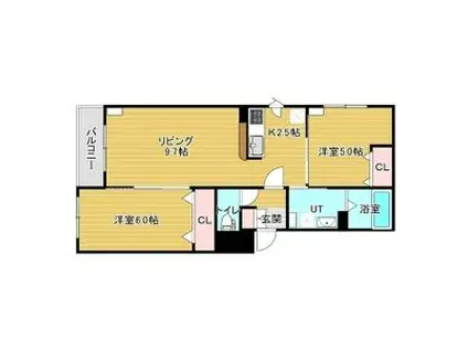 LIAISON琴似(2LDK/3階)の間取り写真