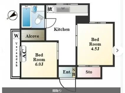 富永ビル(2K/3階)の間取り写真