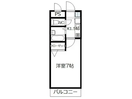 ロイヤルエムズ(1K/3階)の間取り写真