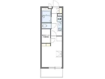 ファーレVI(1K/2階)の間取り写真