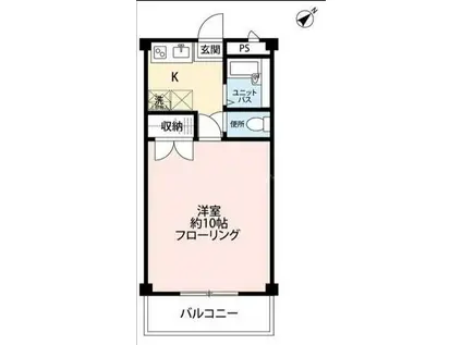 アムール ARAI(1K/3階)の間取り写真