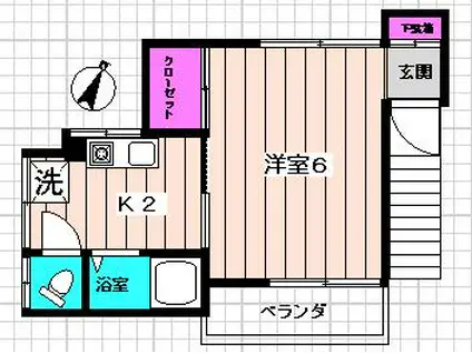 サンコーポ(1K/2階)の間取り写真