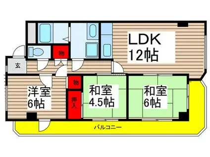 レジデンス高岳(3LDK/3階)の間取り写真
