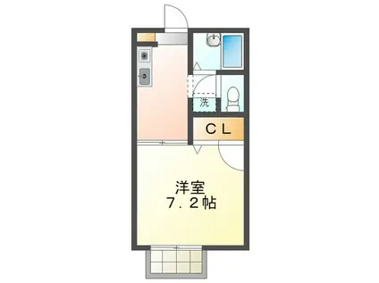 ファミールファイブ(1K/2階)の間取り写真