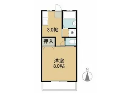 カレッジスクエア松島(1K/2階)の間取り写真