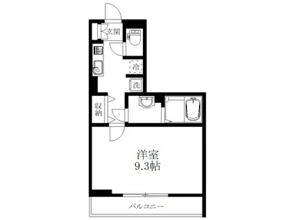 テラス南町(1K/2階)の間取り写真