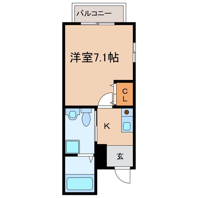 リブレア中部大学前(1K/1階)の間取り写真