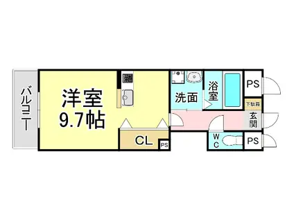 BRELIA MIHAGINO (1K/6階)の間取り写真