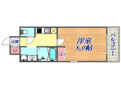 ウエンズ神戸(1K/10階)の間取り写真