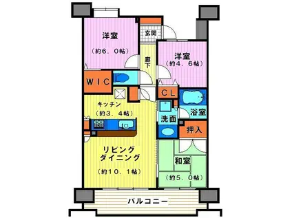レーベンハイム川越ルミアージュ(3LDK/15階)の間取り写真