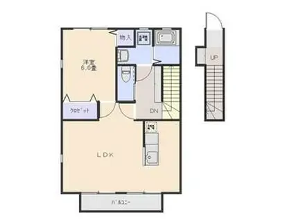 アークトゥルスG棟(1LDK/2階)の間取り写真