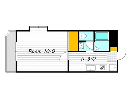 ロイヤルパレス林II(1K/4階)の間取り写真