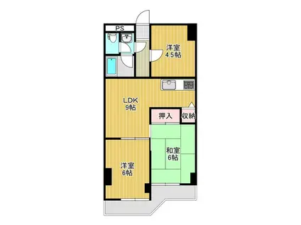 マック綱島コート(3LDK/3階)の間取り写真