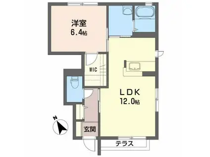 ドエル吹上(1LDK/1階)の間取り写真