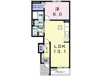 アルテミスおじま(1LDK/1階)の間取り写真